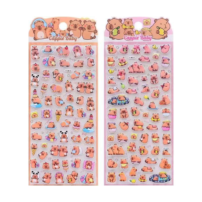 Capybara 3D Puffy Bubble Sticker Assorted