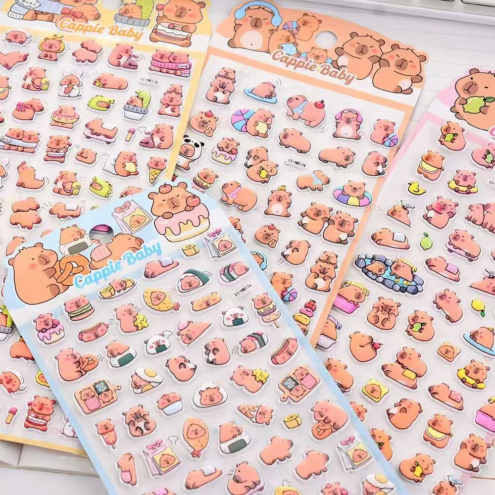 Capybara 3D Puffy Bubble Sticker Assorted