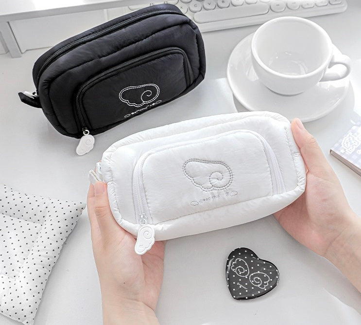 RosyPosy Angel Wing Plush Pencil Case 192 × 55 × 100 mm Black