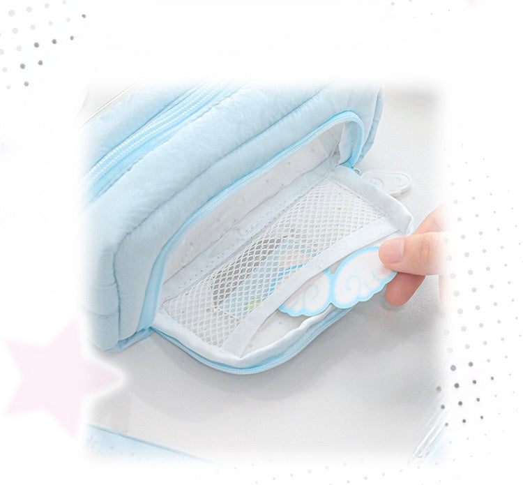 RosyPosy Angel Wing Plush Pencil Case 192 × 55 × 100 mm Blue