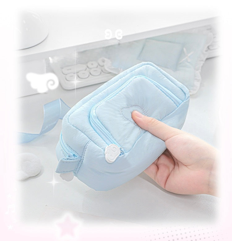 RosyPosy Angel Wing Plush Pencil Case 192 × 55 × 100 mm Blue