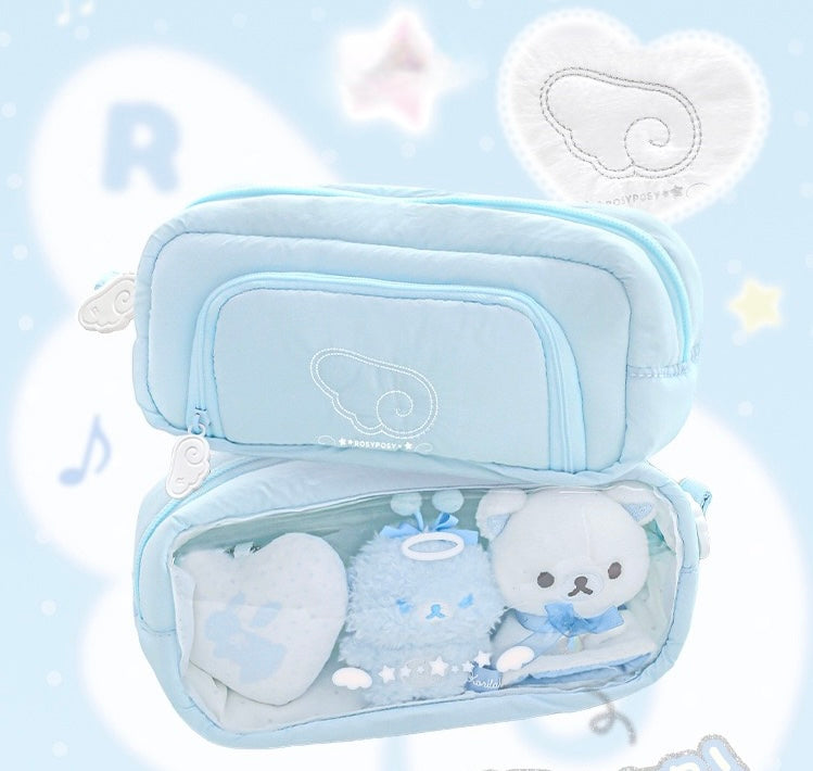 RosyPosy Angel Wing Plush Pencil Case 192 × 55 × 100 mm Blue