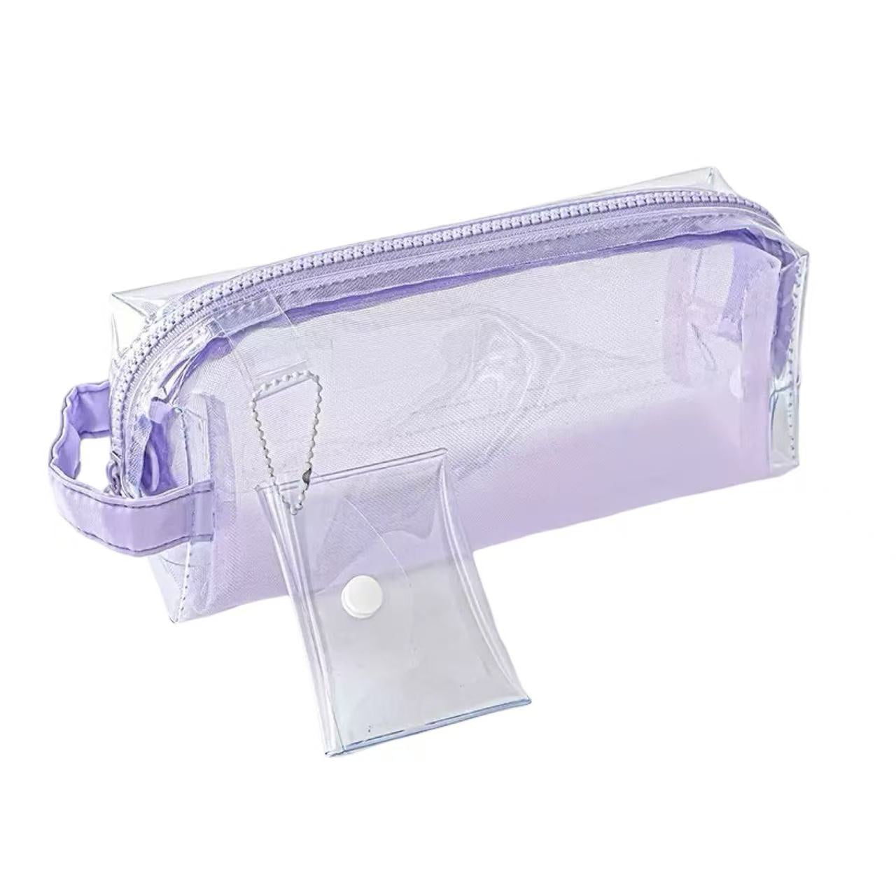 Rosyposy Large-Capacity Transparent Waterproof Pencil Case - Purple