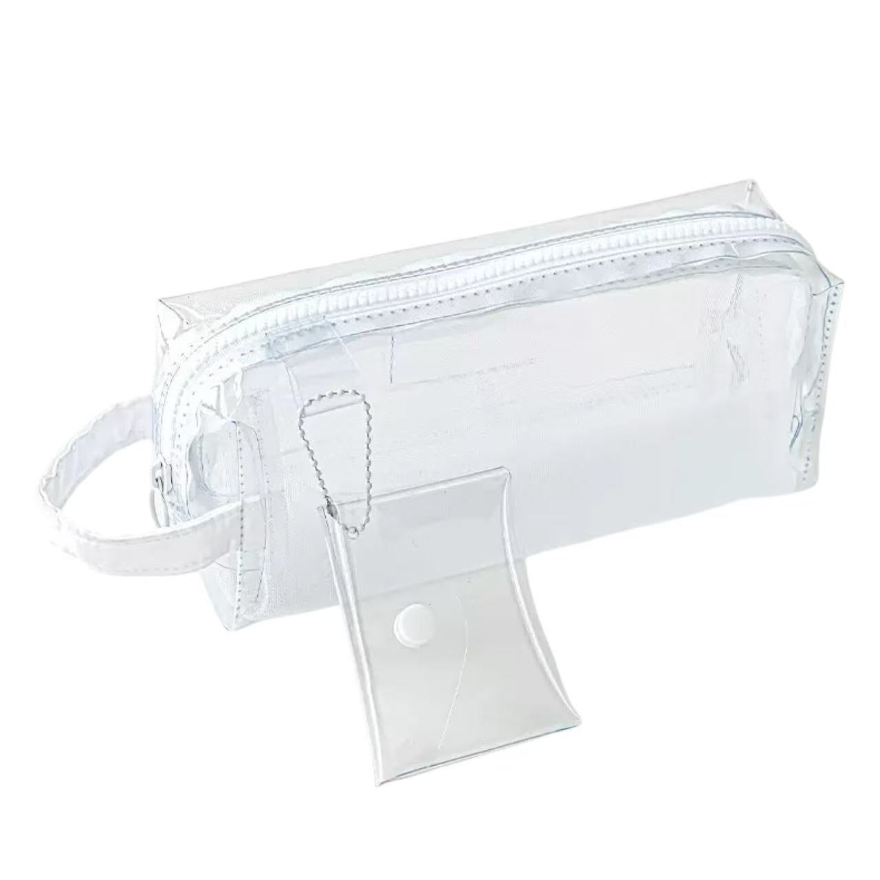 Rosyposy Large-Capacity Transparent Waterproof Pencil Case - White
