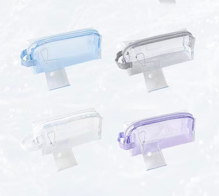 Rosyposy Large-Capacity Transparent Waterproof Pencil Case - White