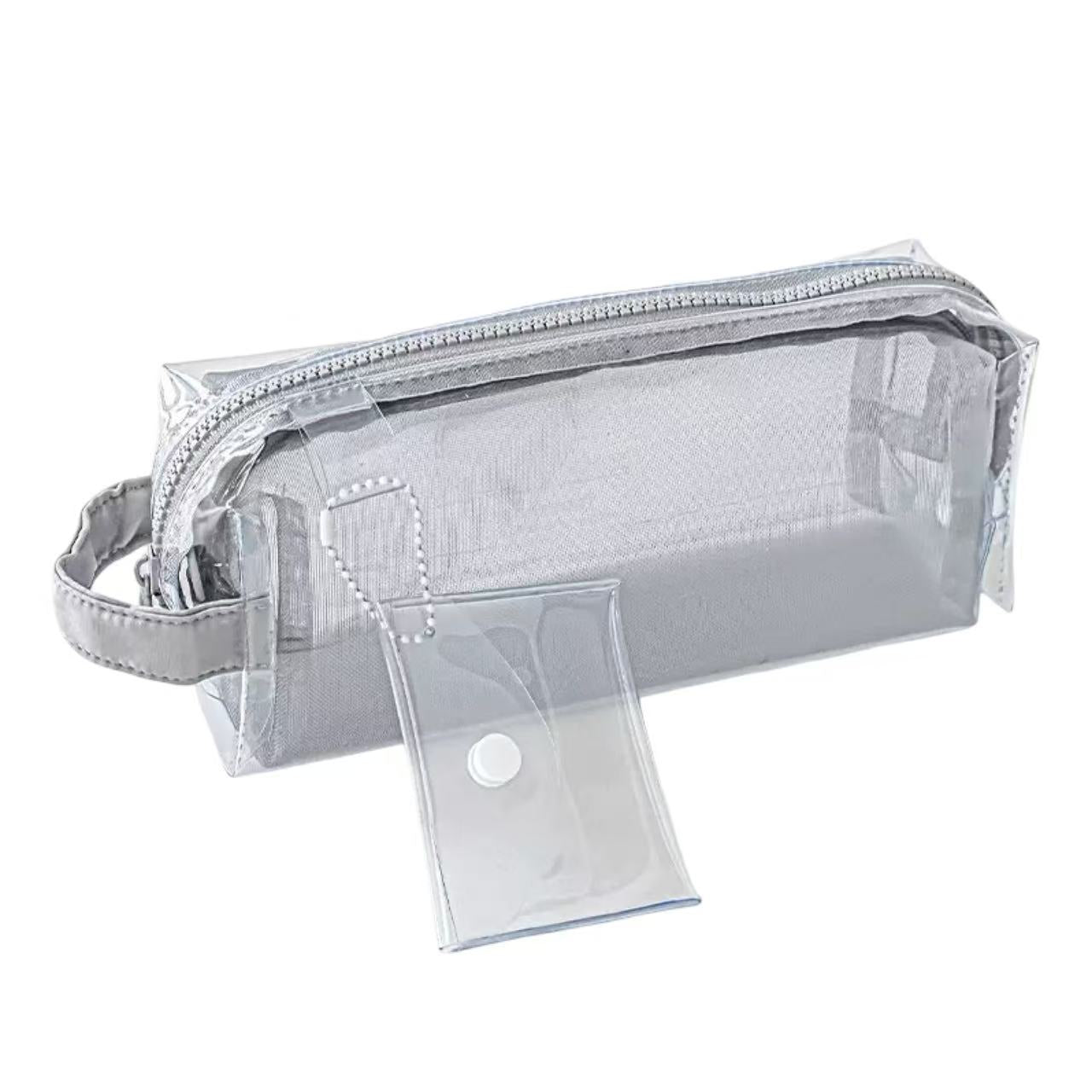 Rosyposy Large-Capacity Transparent Waterproof Pencil Case - Grey