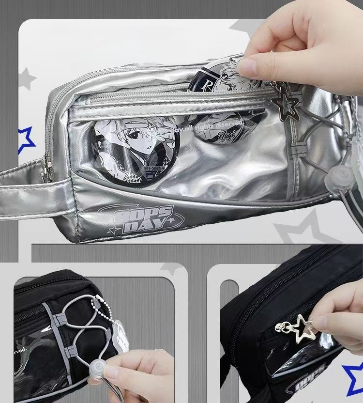 Rosyposy OOPSDAY Anime-Style Large-Capacity Pencil Case - Silver