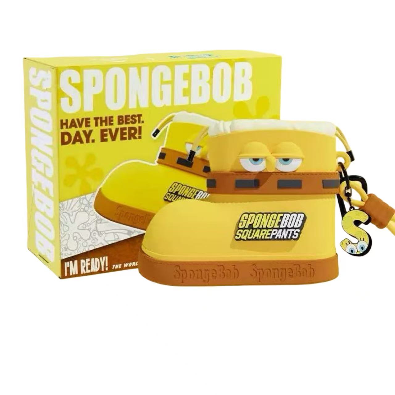 SpongeBob Series Silicone Boot-Shaped Earphone Case & Coin Purse Keychain