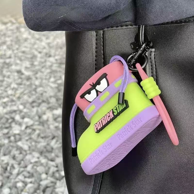 SpongeBob Series Silicone Boot-Shaped Earphone Case & Coin Purse Keychain