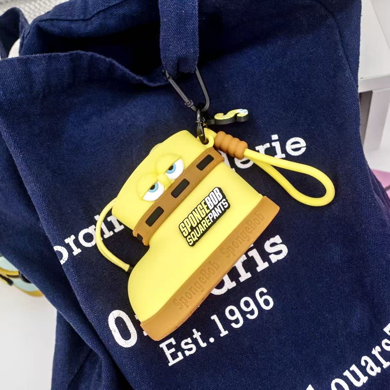 SpongeBob Series Silicone Boot-Shaped Earphone Case & Coin Purse Keychain