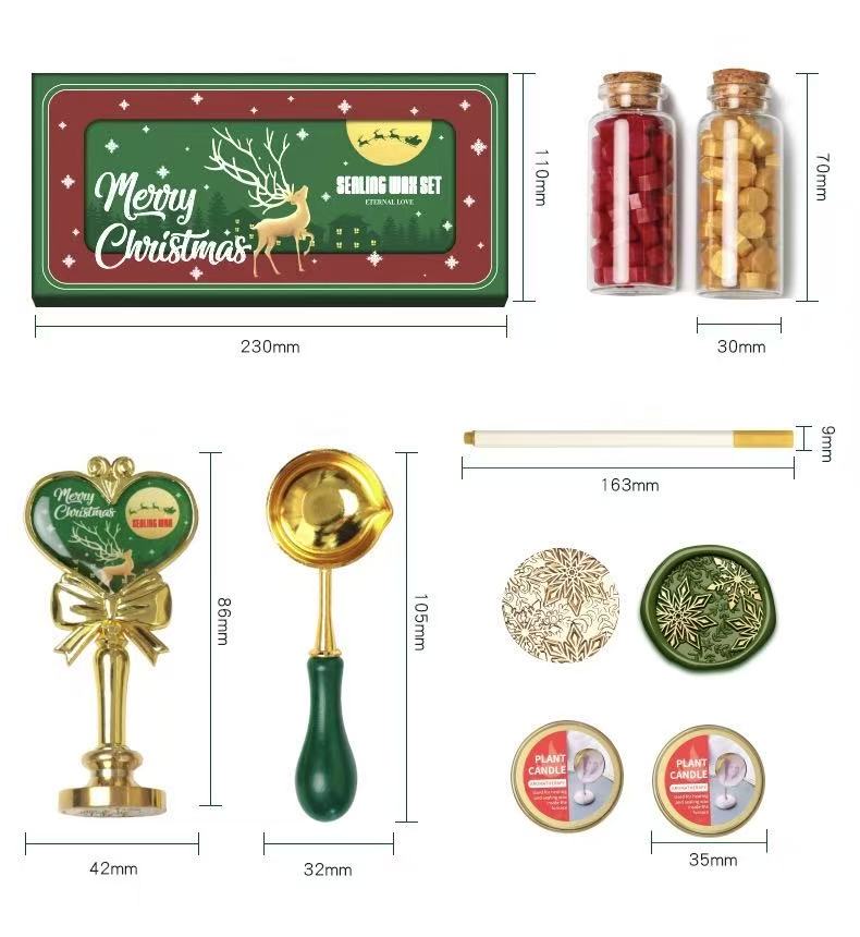 Christmas-Themed Wax Seal Stamp 7-Piece Set – Holiday Edition