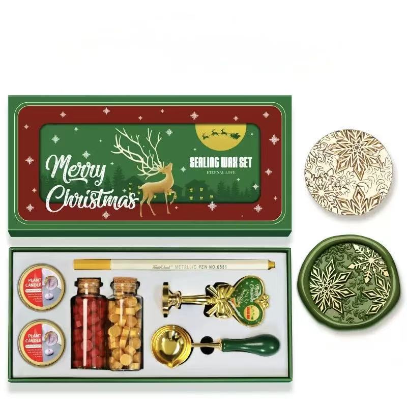 Christmas-Themed Wax Seal Stamp 7-Piece Set – Holiday Edition