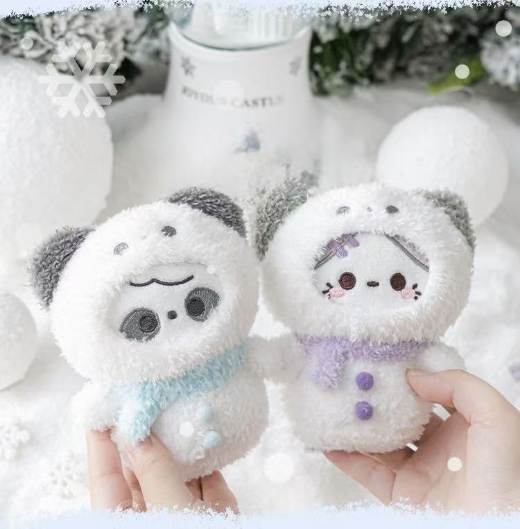 Rosyposy Snowman Plush Toy 120mm Keychain - Purple Kitten