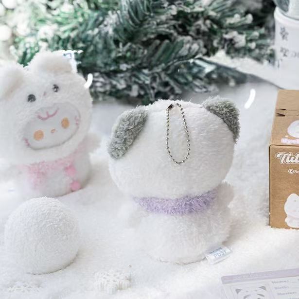 Rosyposy Snowman Plush Toy Keychain 120mm - Pink Kitten