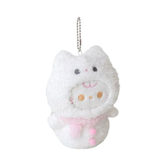 Rosyposy Snowman Plush Toy Keychain 120mm - Pink Kitten
