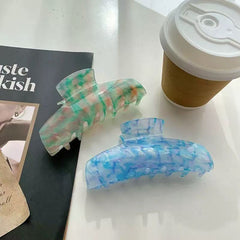 Iridescent Acrylic Hair Claw Clip 12 cm – Blue