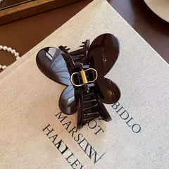 French-Style Butterfly Hair Claw Clip 10 cm – Chocolate Brown