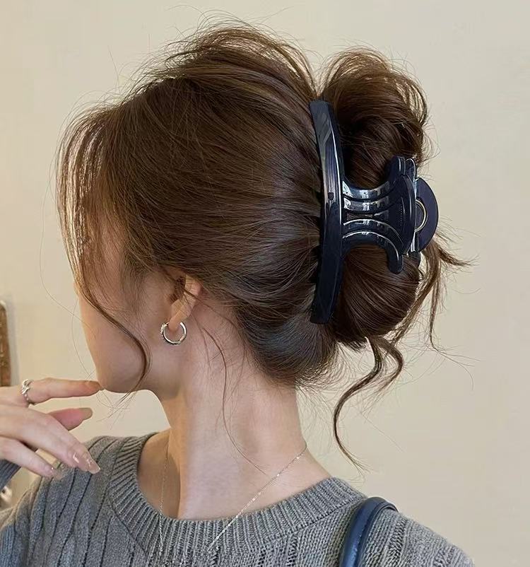 Arc de Triomphe Hair Claw Clip 13 cm – Navy Blue