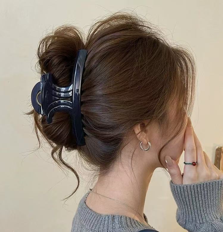 Arc de Triomphe Hair Claw Clip 13 cm – Navy Blue