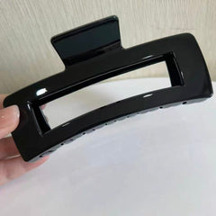 Chic French Minimalist Square Hair Clip XL 12.5 cm – Black