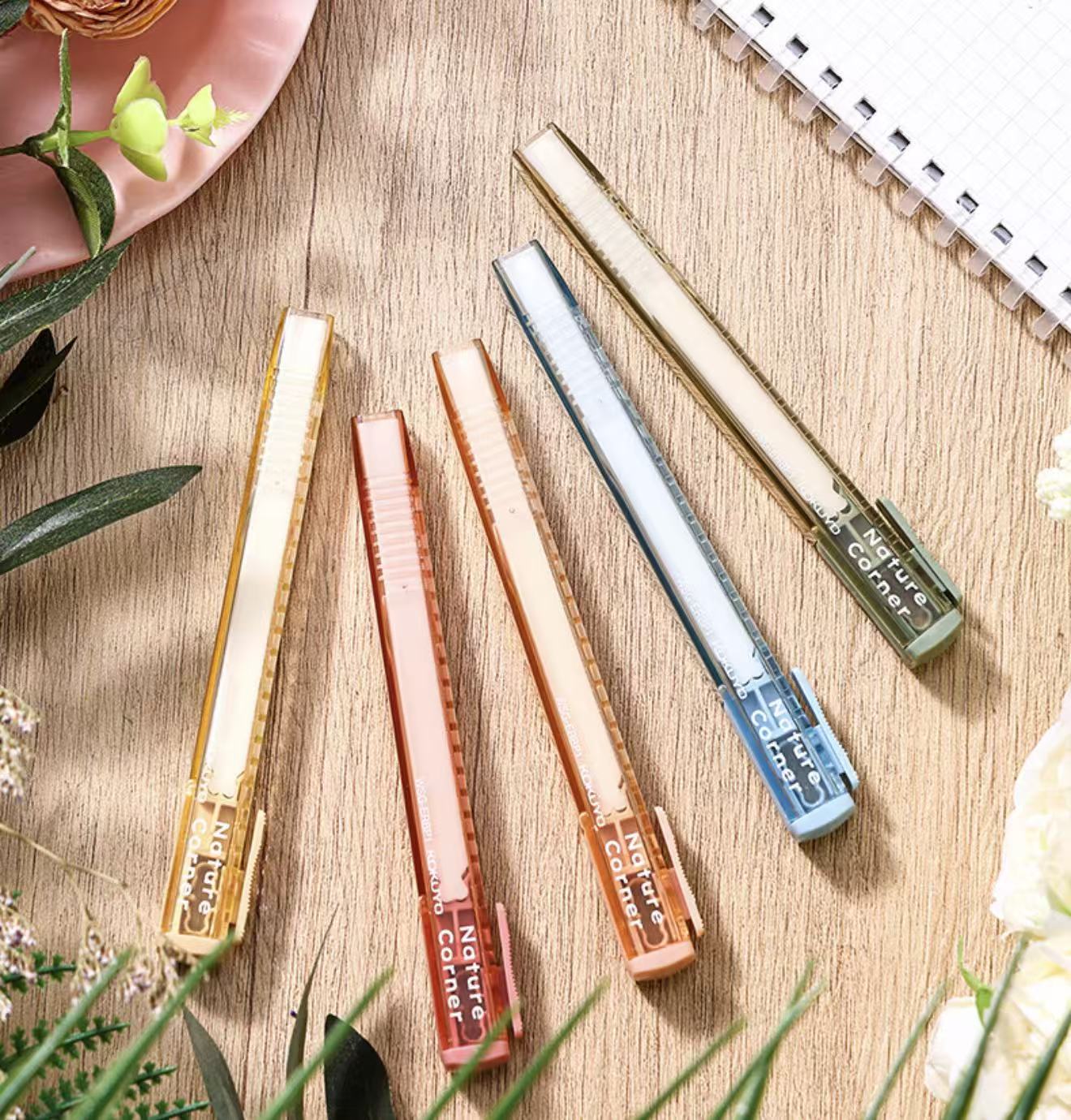 KOKUYO Nature Corner Plastic Eraser with 2 Refills Assorted