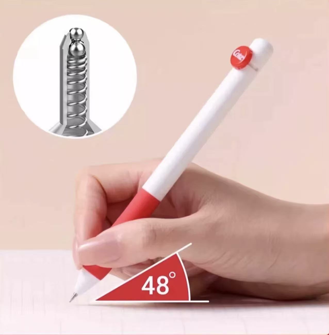 Kaco × Coca-Cola Gel Pen 0.5mm Black Ink White/Red