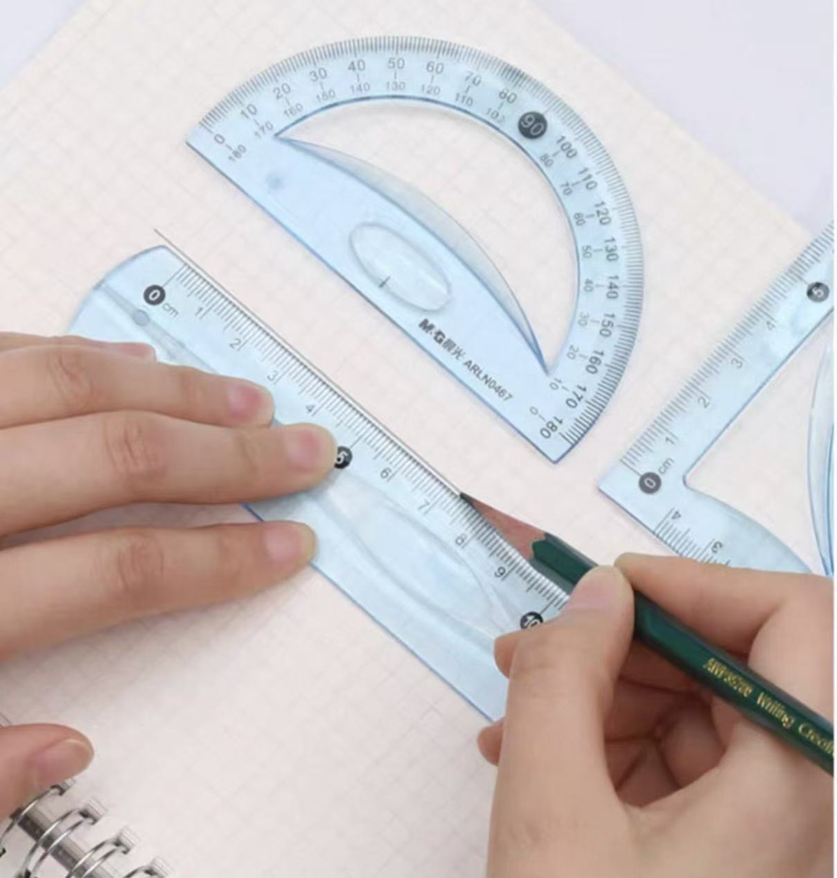 15cm Flexible Geometry Ruler Set 4 Pieces Assorted