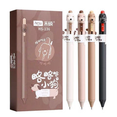 Tongue-Spitting Puppy Gel Pen 0.5mm Black Ink Assorted