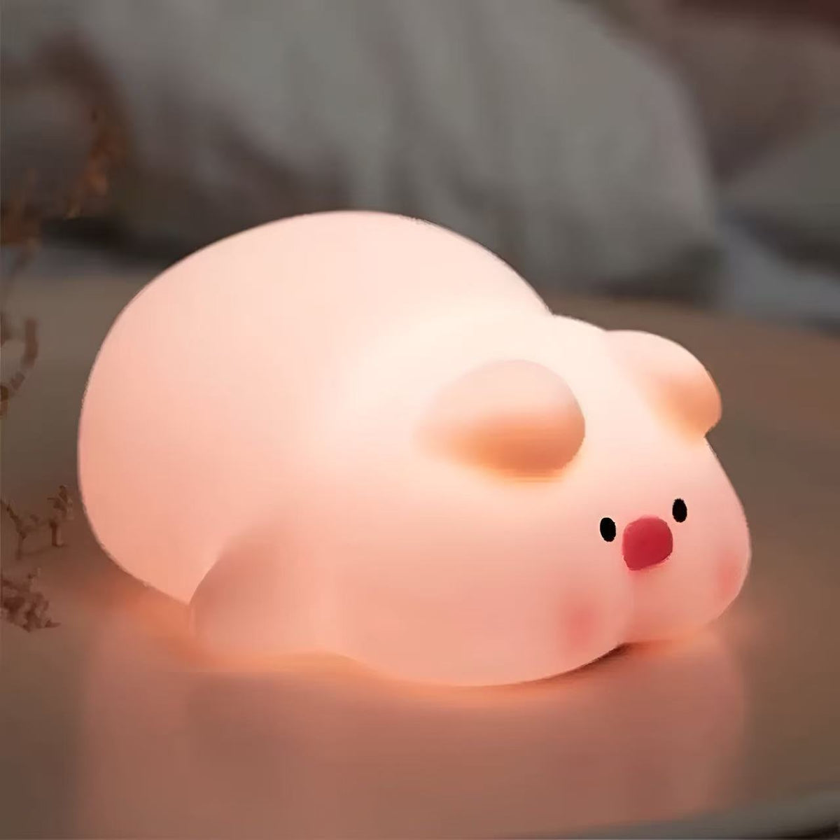 Pink Pig Squishy Silicone Night Light
