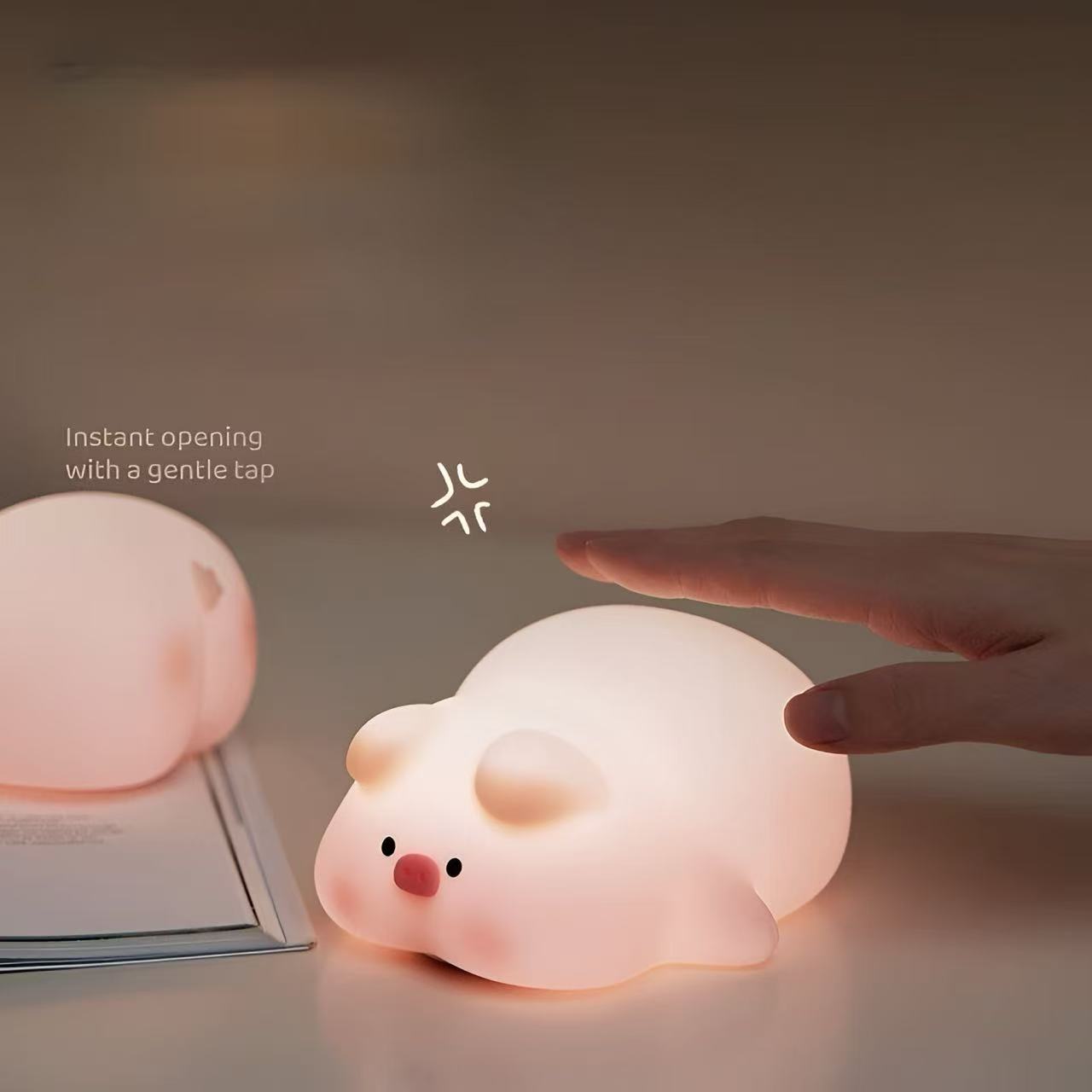 Pink Pig Squishy Silicone Night Light
