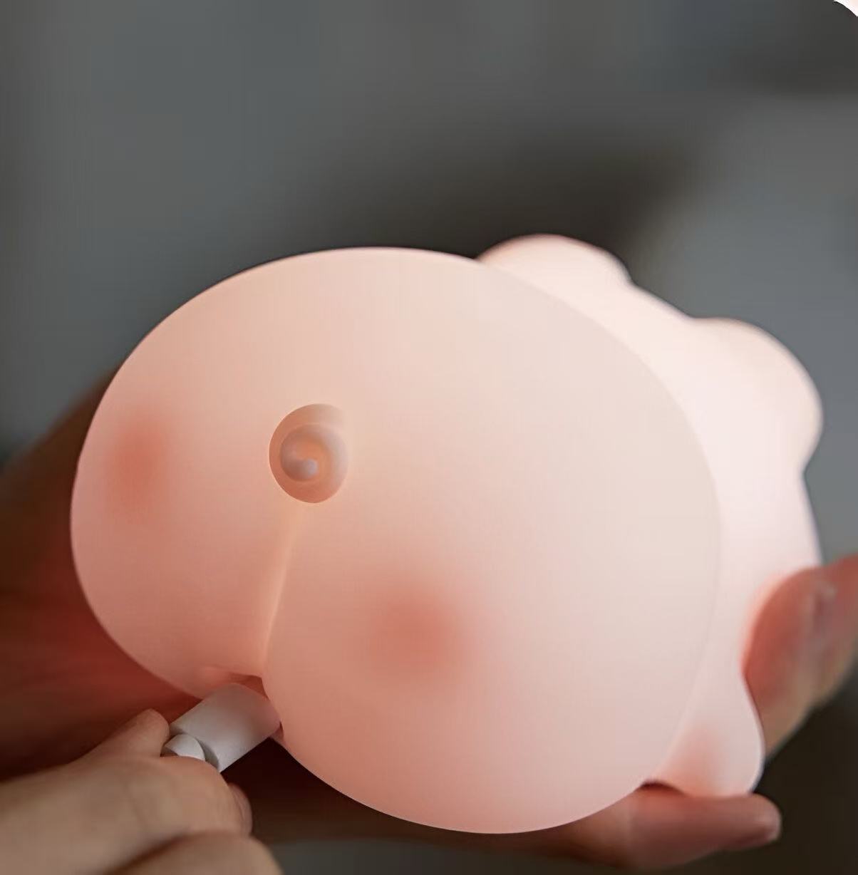 Pink Pig Squishy Silicone Night Light