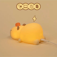 Lying Capybara Squishy Silicone Night Light