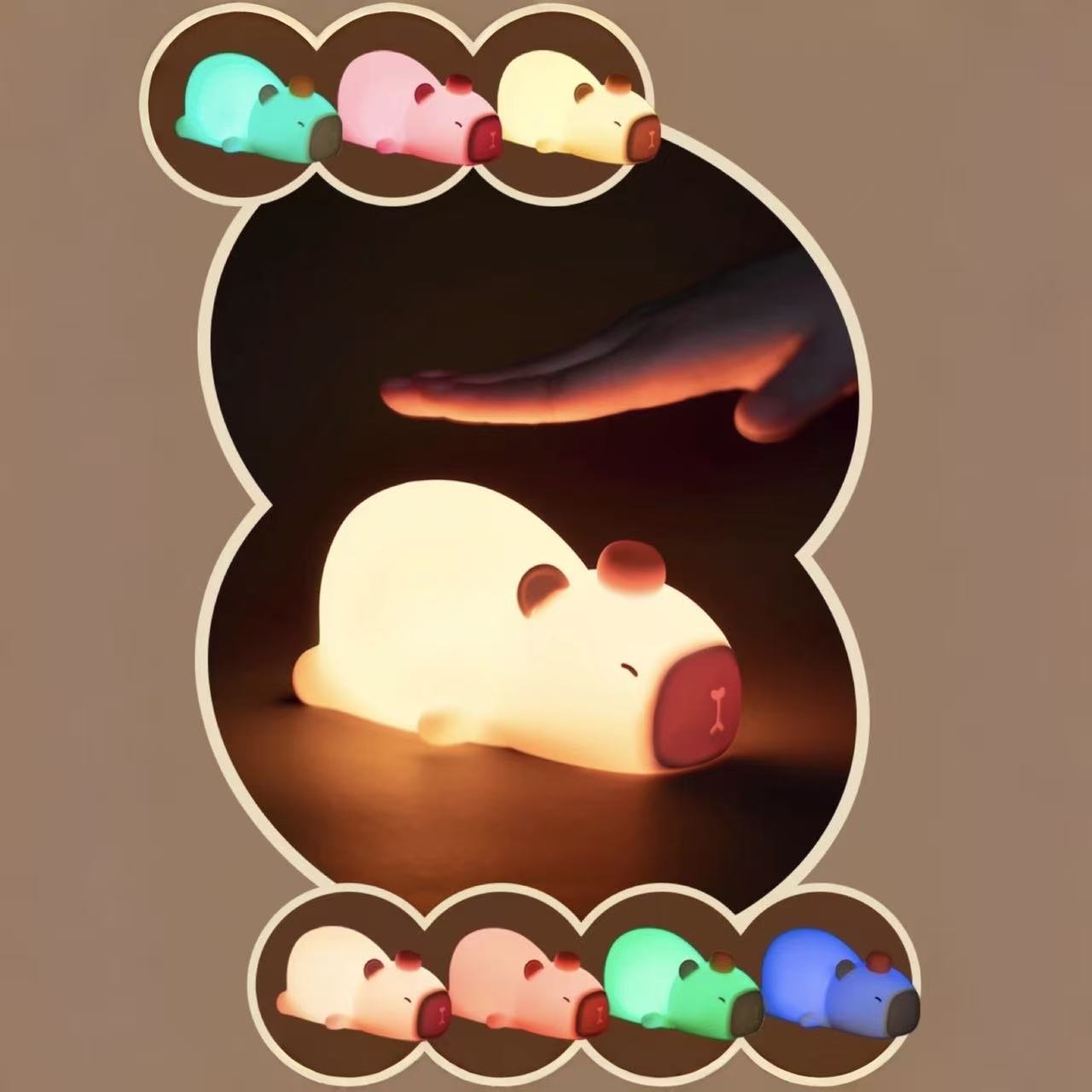 Lying Capybara Squishy Silicone Night Light
