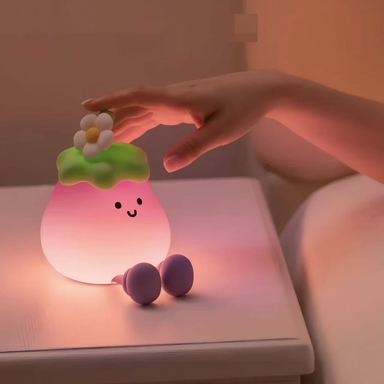 Eggplant Squishy Silicone Night Light