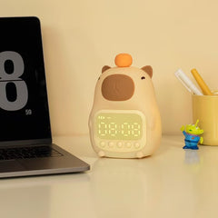 Capybara Squishy Silicone Night Light Alarm Clock