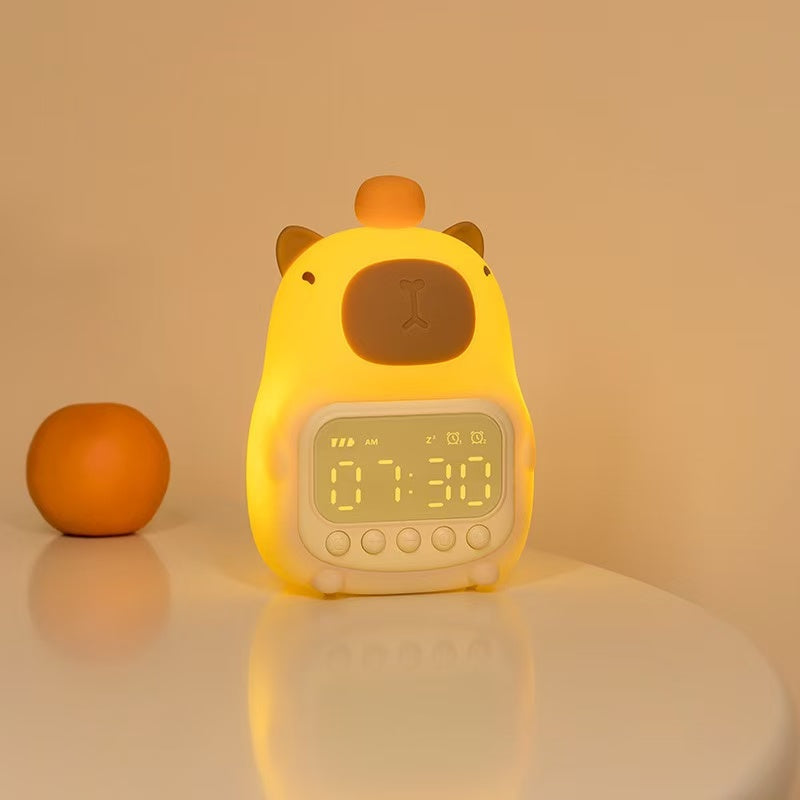 Capybara Squishy Silicone Night Light Alarm Clock
