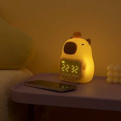 Capybara Squishy Silicone Night Light Alarm Clock