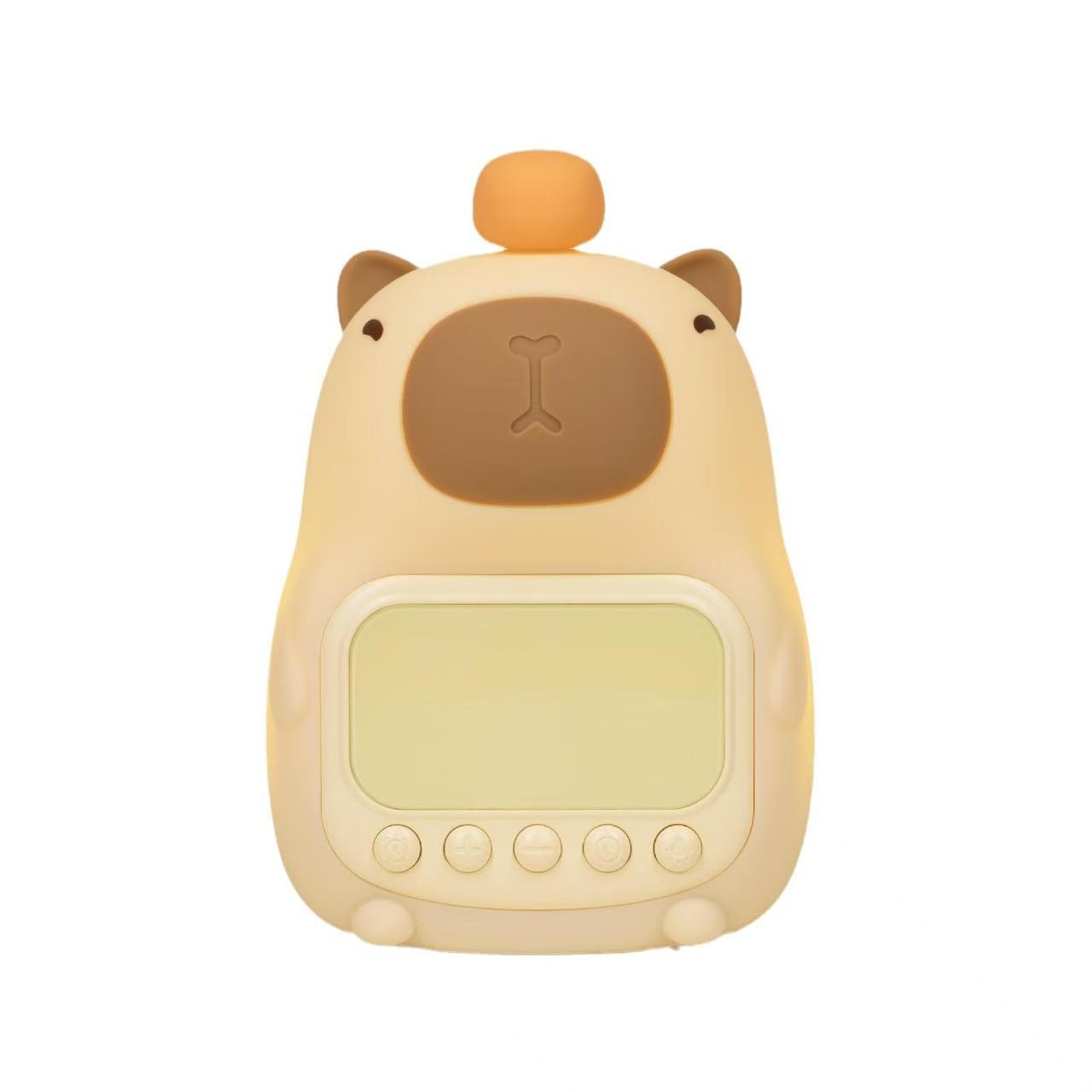 Capybara Squishy Silicone Night Light Alarm Clock