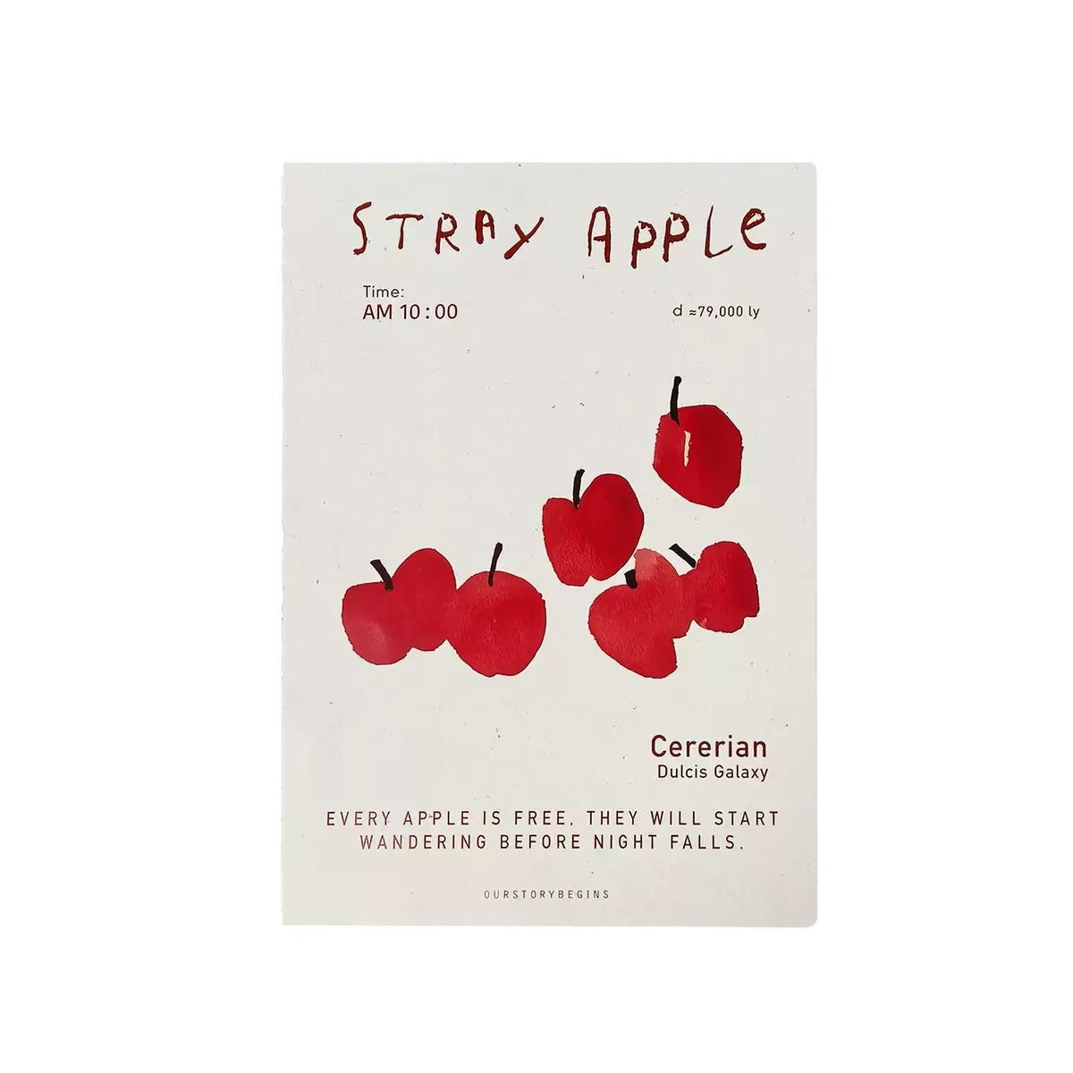 Stray Apple B5 Lined Notebook 44 Sheets Assorted