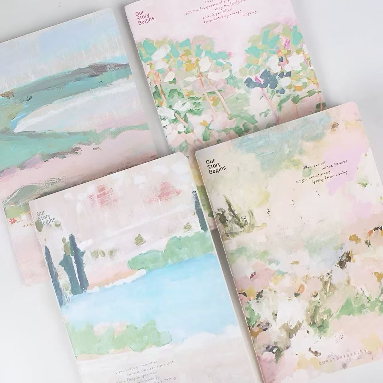 Pastoral Oil Painting Style A5 Lined Notebook 44 Sheets Assorted