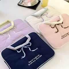 Bow Embroidered Laptop Sleeve 16" – Navy Blue