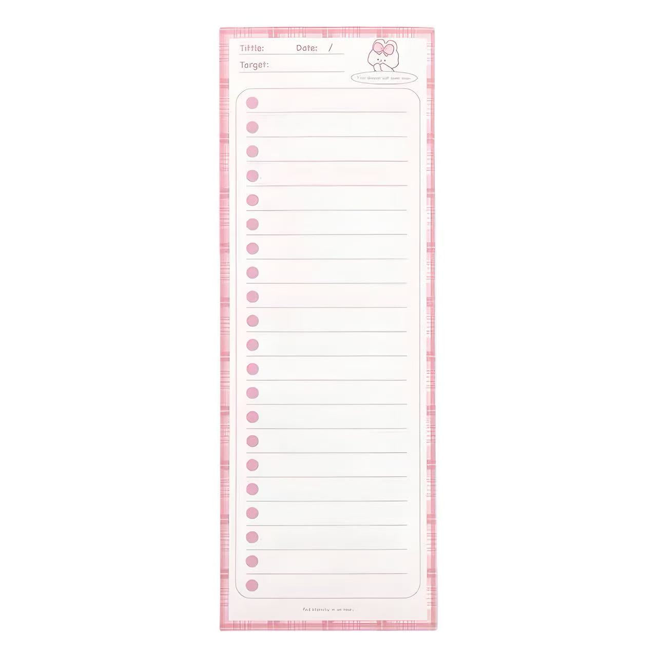 Rectangular Target List Notepad 50 Sheets 91×256 mm – Goodie Goodie