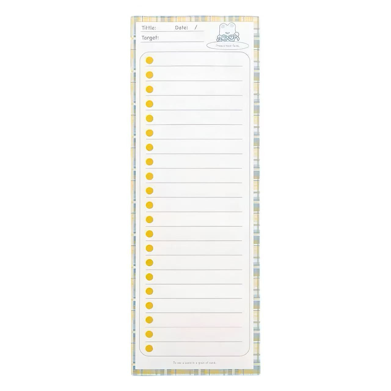 Rectangular Target List Notepad 50 Sheets 91×256 mm – Goodie Goodie