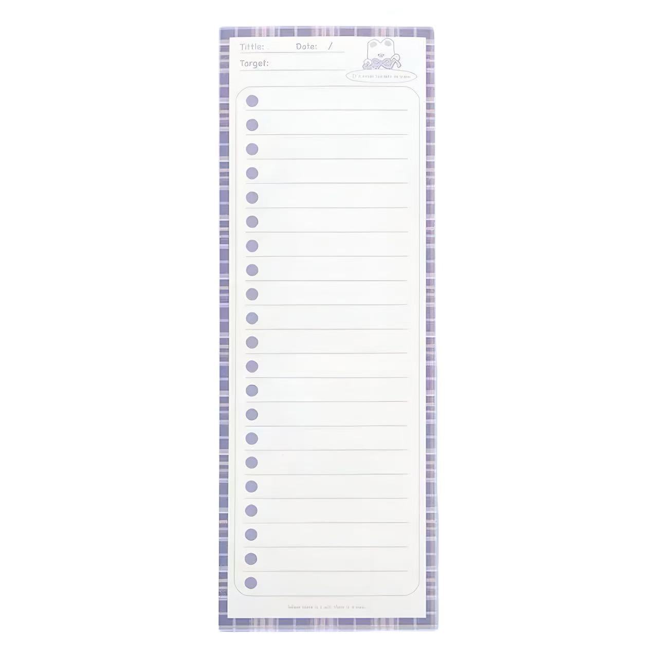 Rectangular Target List Notepad 50 Sheets 91×256 mm – Goodie Goodie