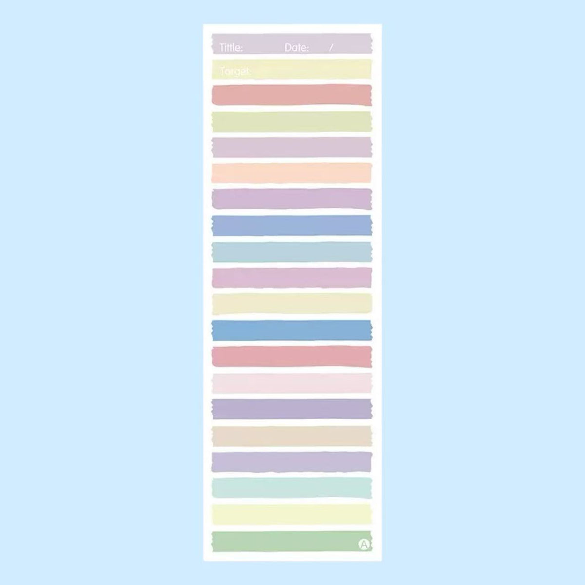Rectangular Multi-Colour Target List Notepad 50 Sheets 91×256 mm
