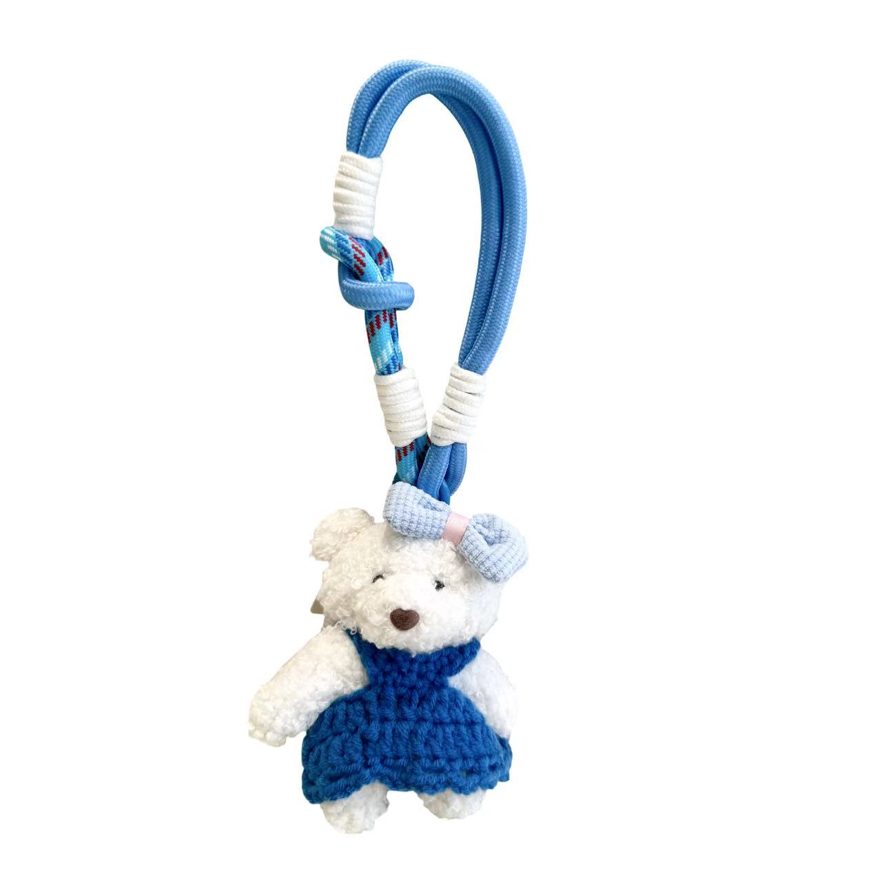 Curly Elegant Teddy Plush Keychain 11 cm