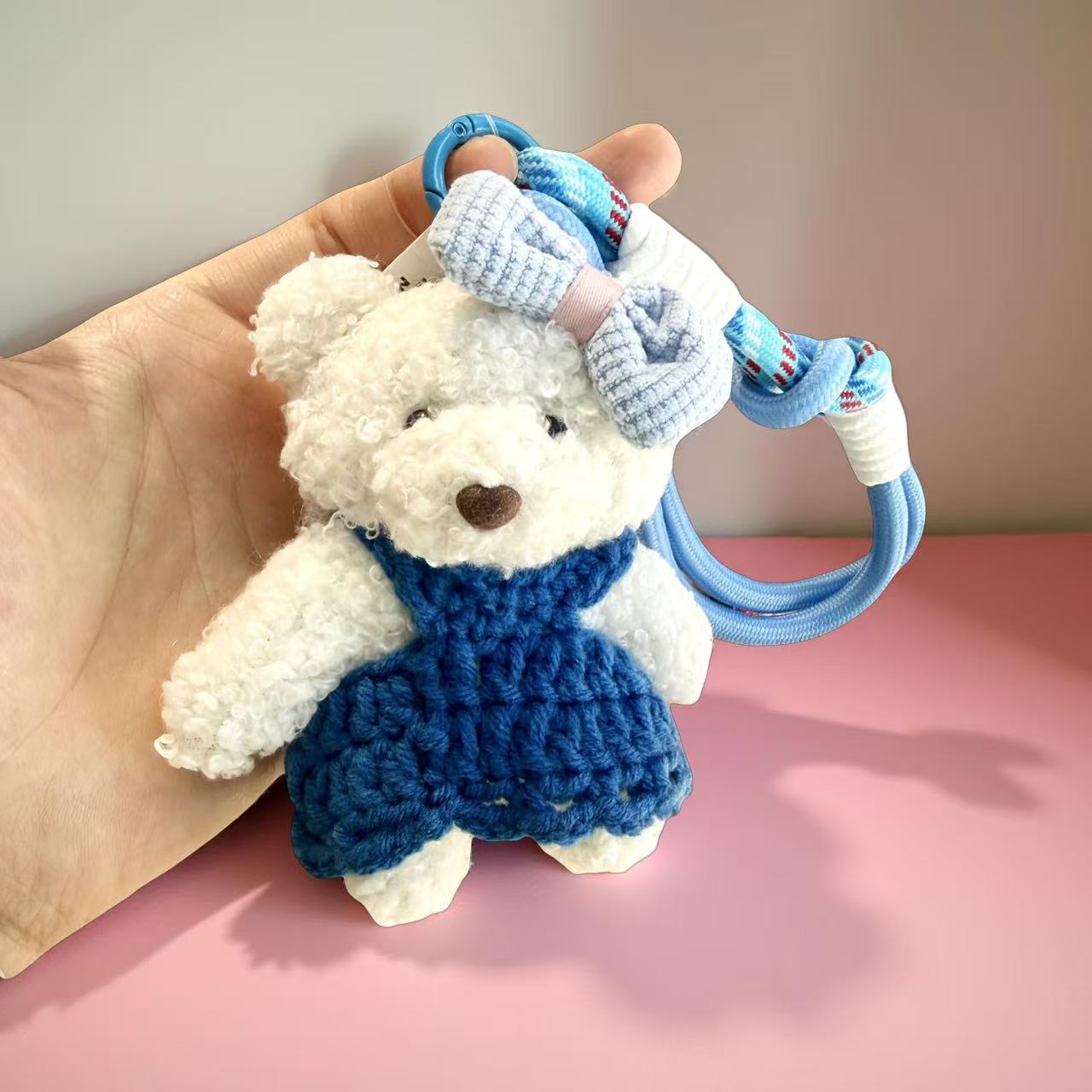 Curly Elegant Teddy Plush Keychain 11 cm