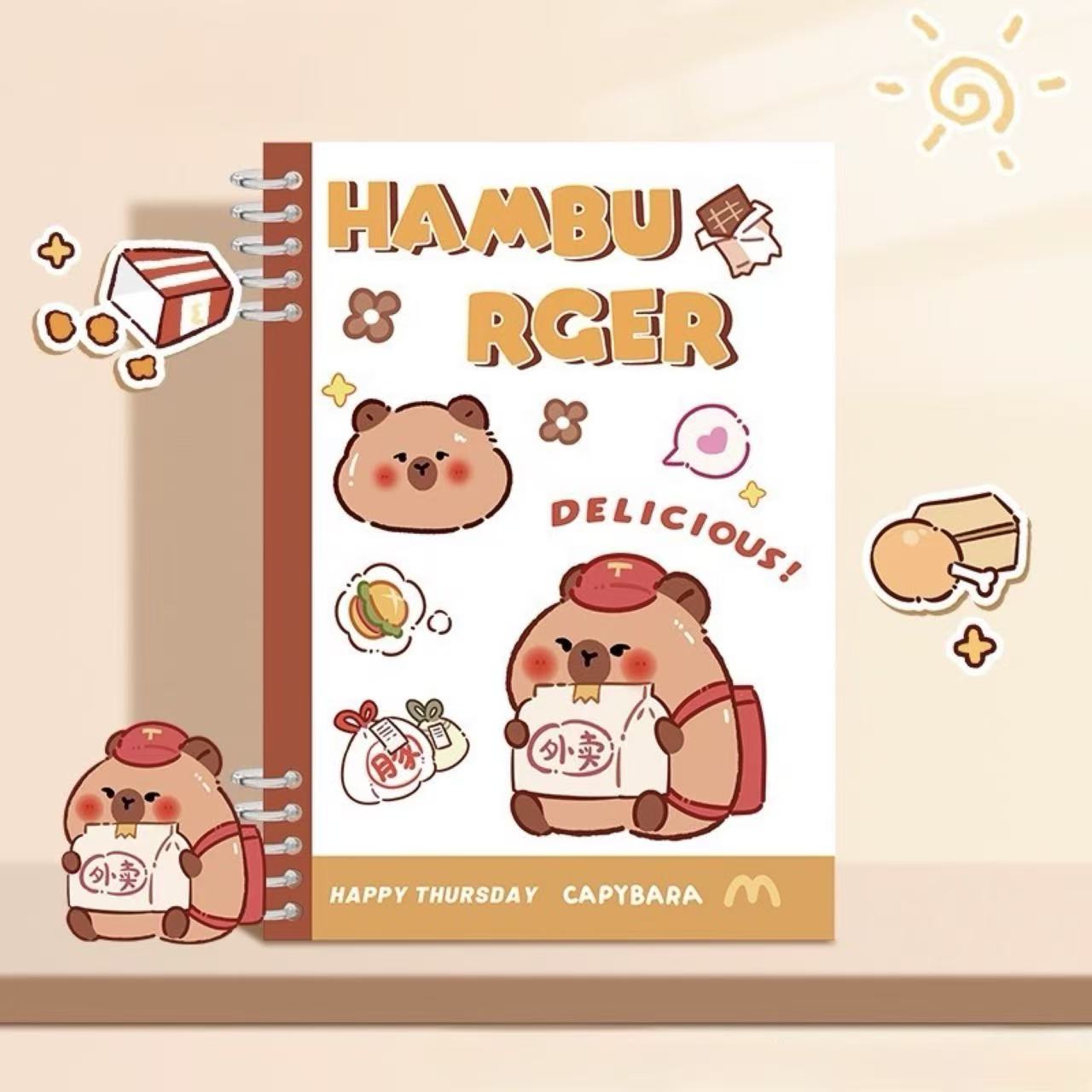 Capybara Loose-Leaf B5 Ruled Notebook 50 Sheets Assorted