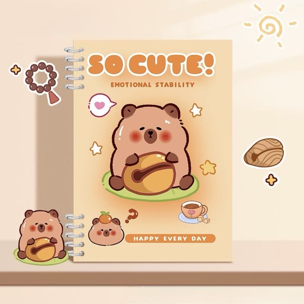 Capybara Loose-Leaf B5 Ruled Notebook 50 Sheets Assorted