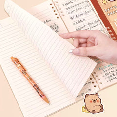 Capybara Loose-Leaf B5 Ruled Notebook 50 Sheets Assorted